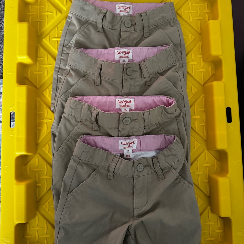 2/$40- 4 pack Cat & Jack Kids' Khaki Uniform Shorts